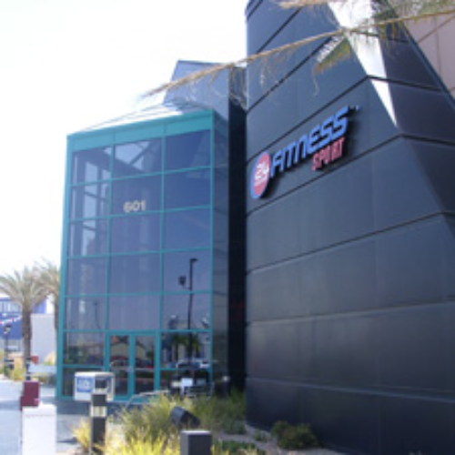 Commercial space architectural render with landscaping