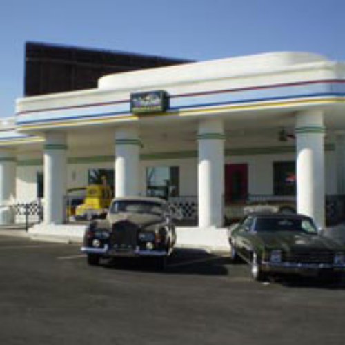 Architectural elevation view with landscape details