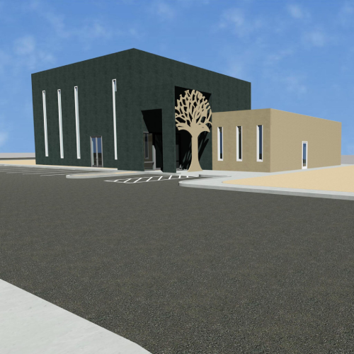 Conference room with sustainable design features