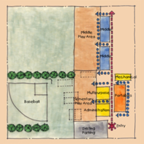 Open-plan commercial office layout
