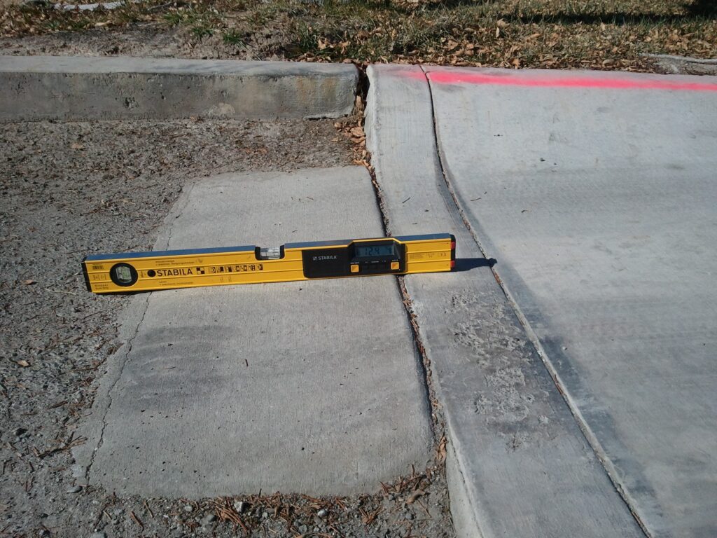 Example of a non-compliant ADA ramp design