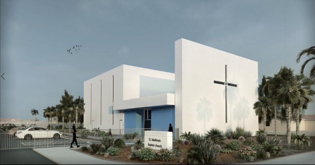 Entire church building architectural view