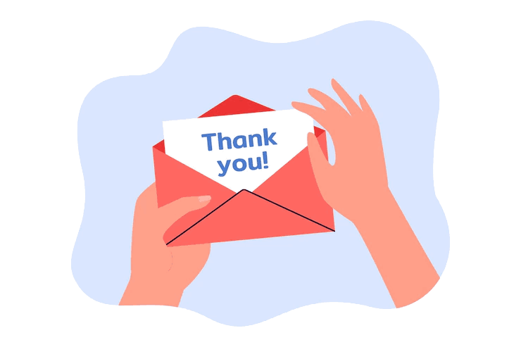 Thank you message graphic